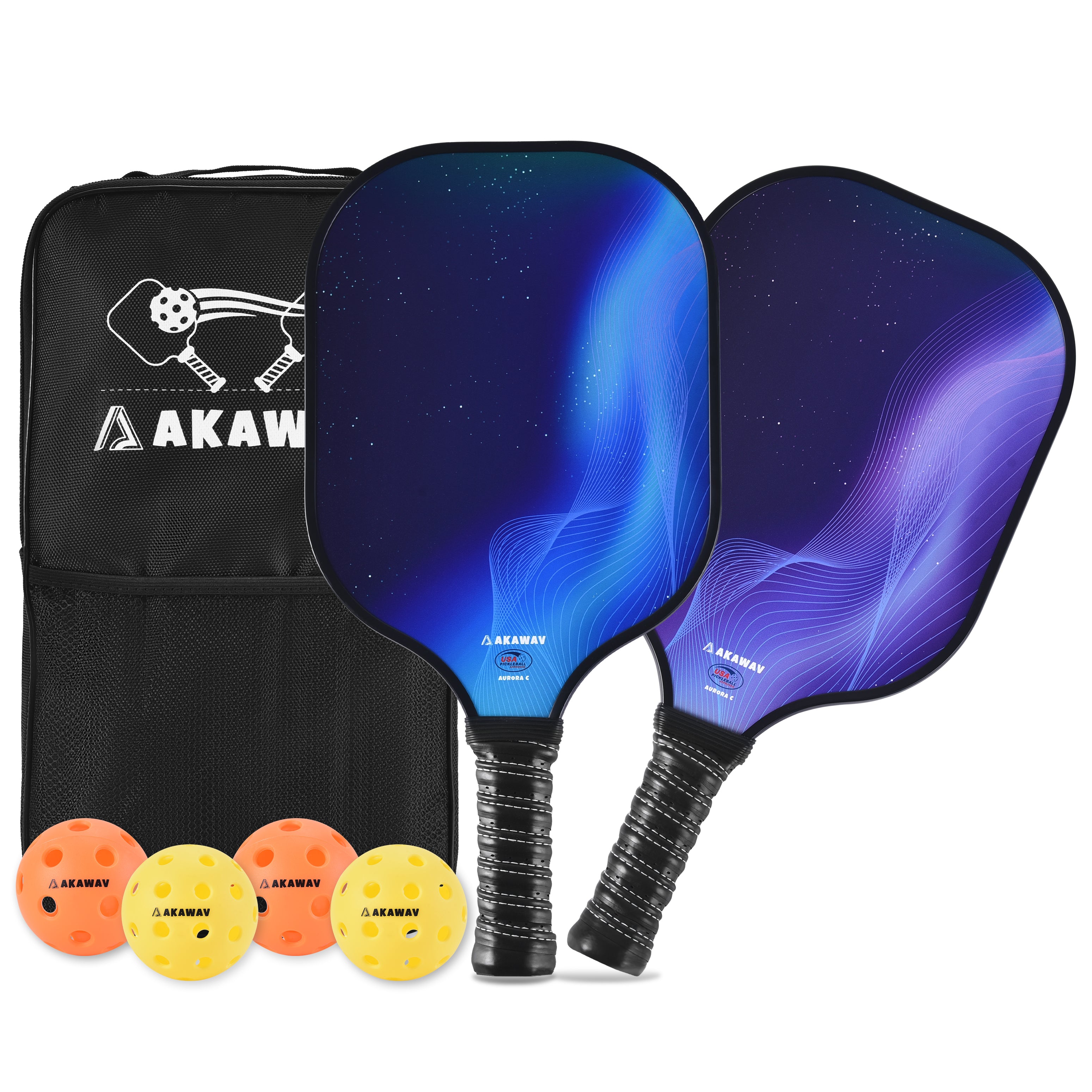 2pc Carbon Fiber Pickleball Paddles Set – Akawav