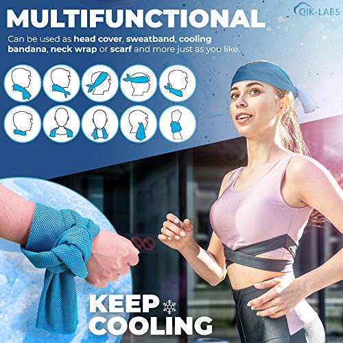 TOBEHIGHER Cooling Towels 4 Pack - 40x12 Inch Microfiber Towels For Neck & Face, Hot Weather, Sports, Gym